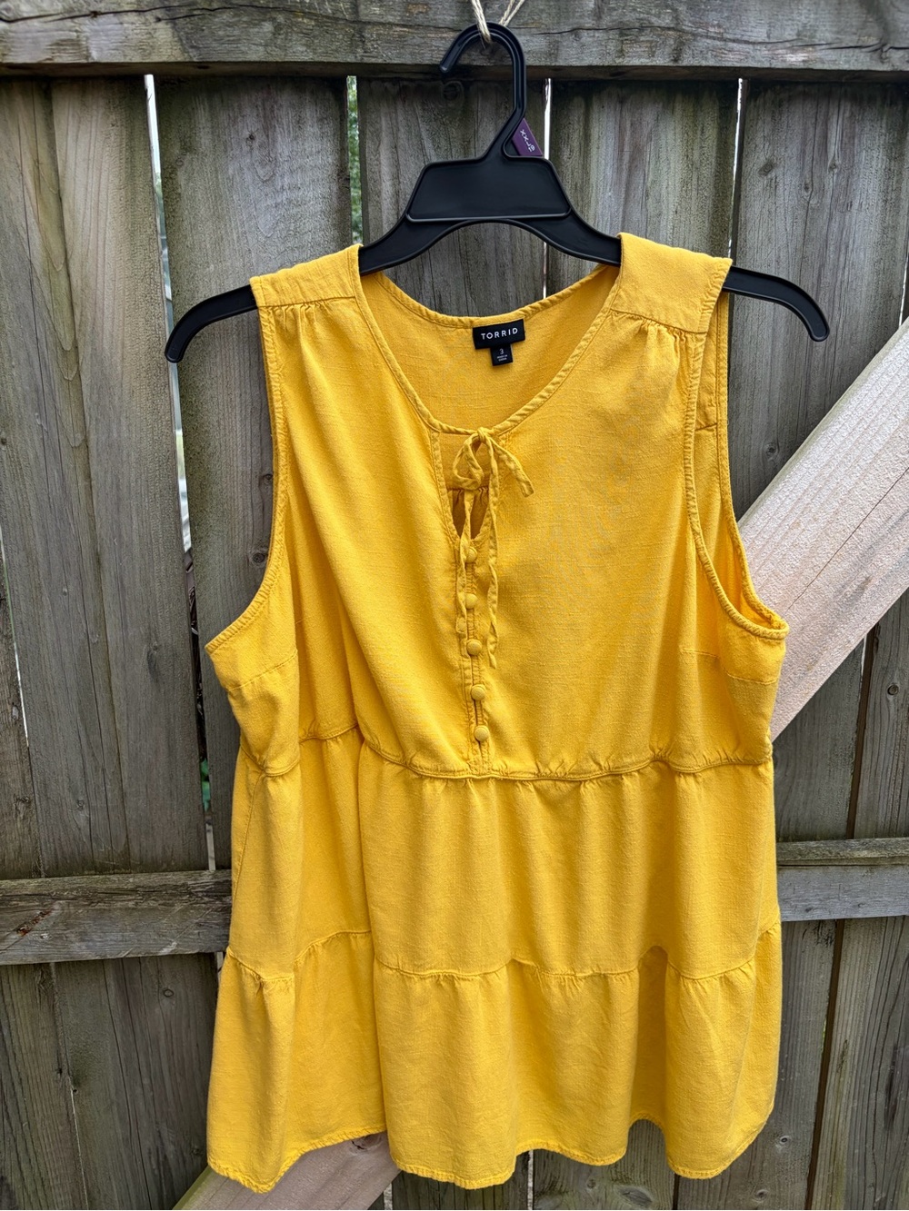 Torrid yellow babydoll peasant top